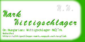 mark wittigschlager business card